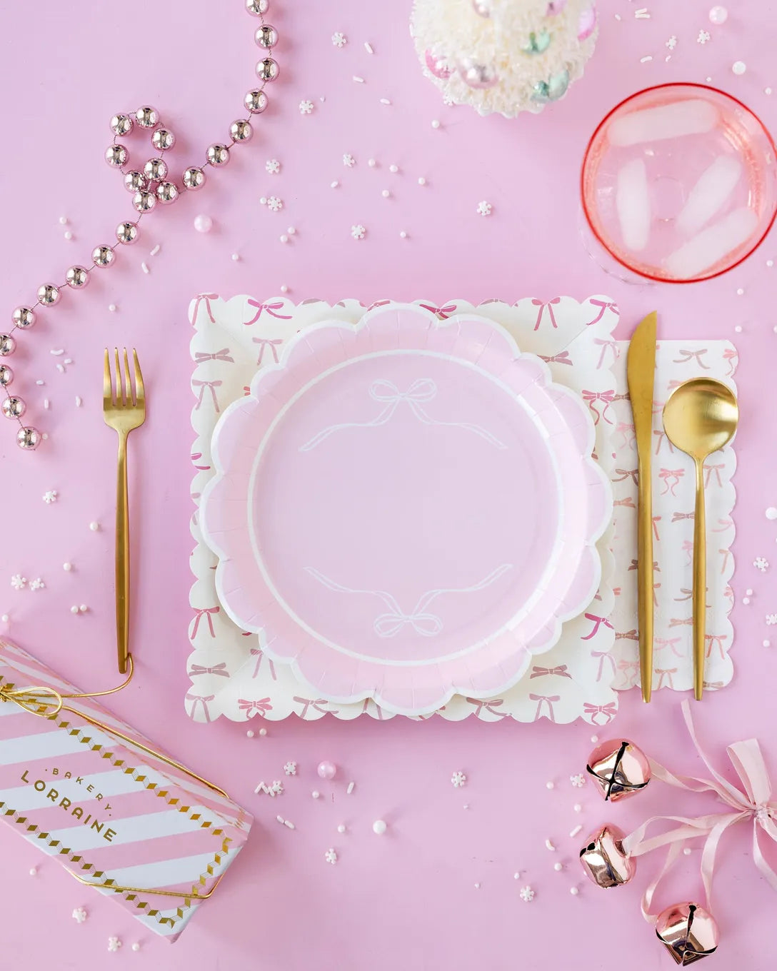 Pink Bows Party Napkins x24 | Little Big Party Co cocktail napkins Pink Bows Party Napkins x 24