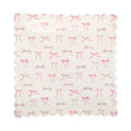 Pink Bows Scallop Party Plates x 8 -  My Mind's Eye Disposable Plates Pink Bows Scallop Party Plates x 8