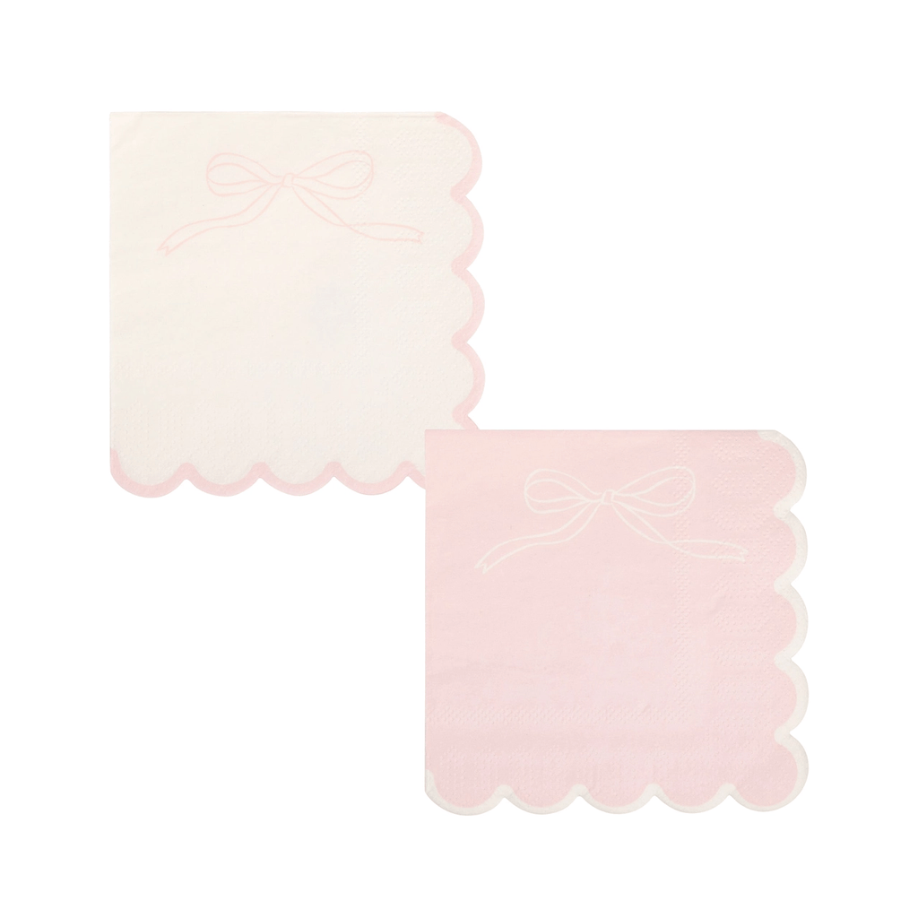 Pink Dainty Bows Cocktail Napkins x 24 cocktail napkins Pink Dainty Bows Cocktail Napkins x 24