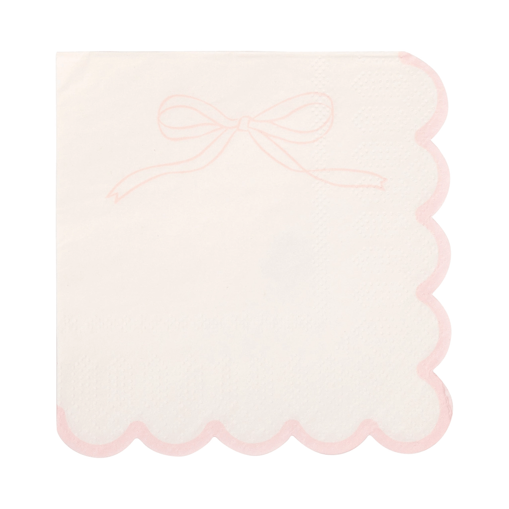 Pink Dainty Bows Cocktail Napkins x 24 cocktail napkins Pink Dainty Bows Cocktail Napkins x 24