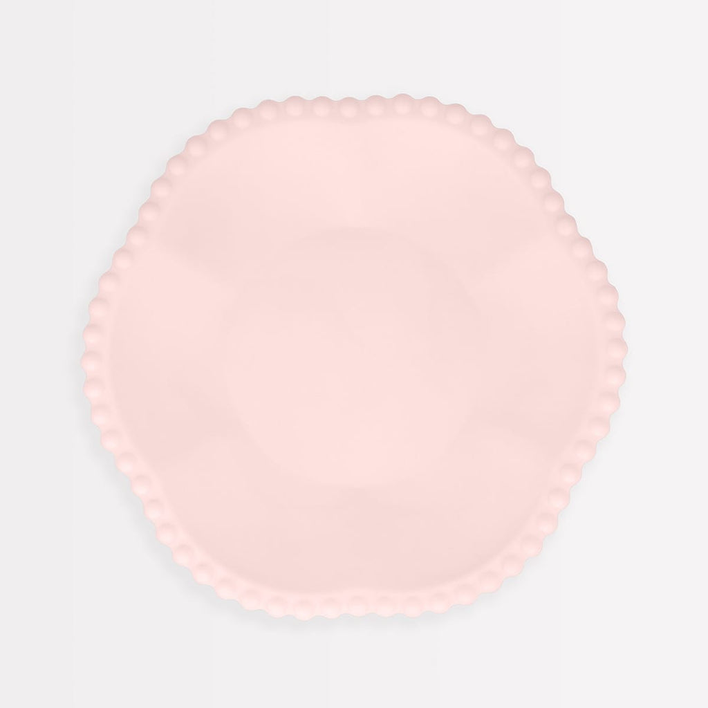 Pink Dot Edged Flower Compostable Side Party Plates x 8 | Meri Meri party plates Pink Dot Edged Flower Compostable Side Party Plates x 8