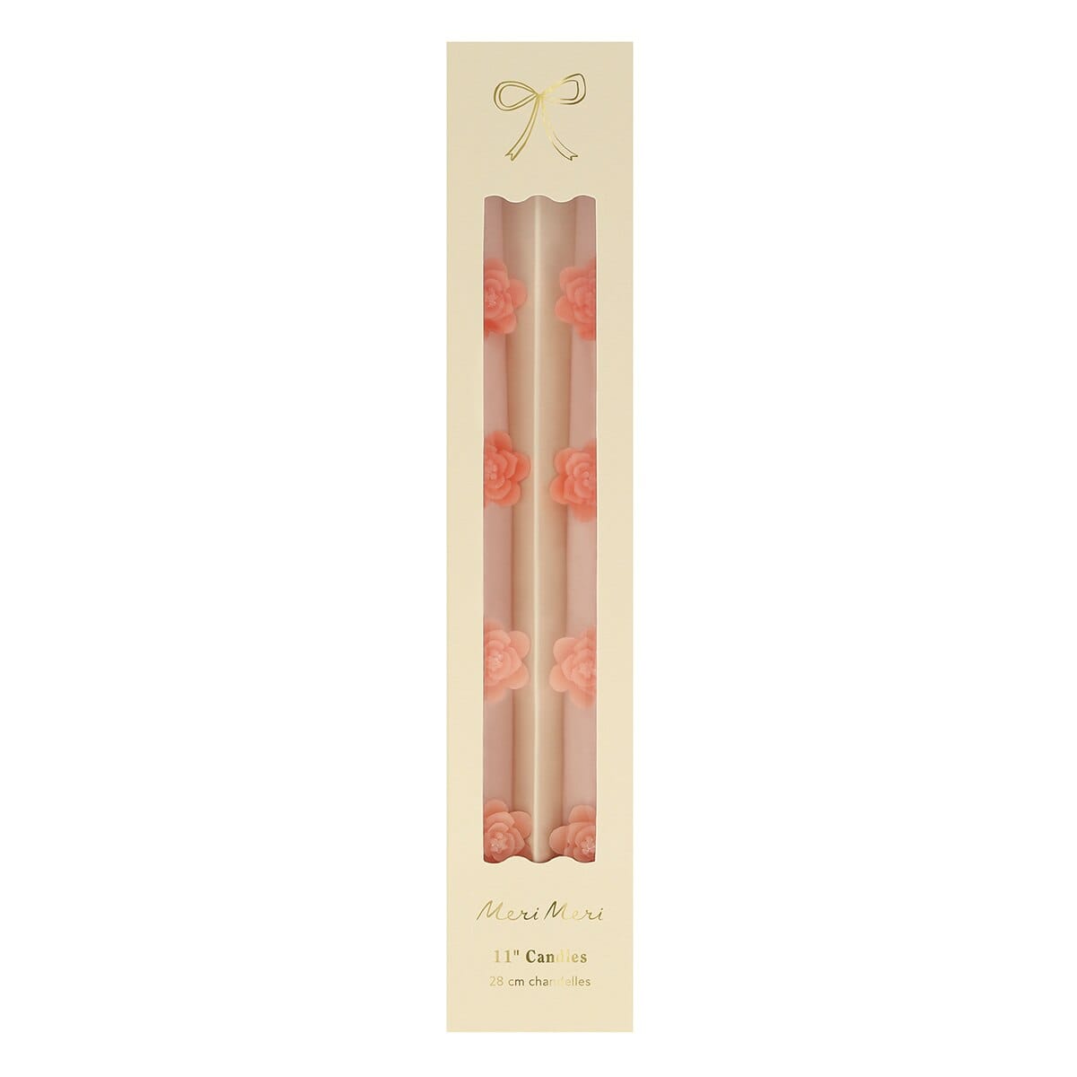 Pink Flower Taper Candles x 2 | Meri Meri Candle Pink Flower Taper Candles x 2