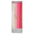 Pink Glitter Party Candles x 24 | Meri Meri Birthday Candles Pink Glitter Party Candles x 24