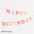 Pink Happy Birthday Felt Party Garland | Meri Meri Bunting Pink Happy Birthday Felt Party Garland