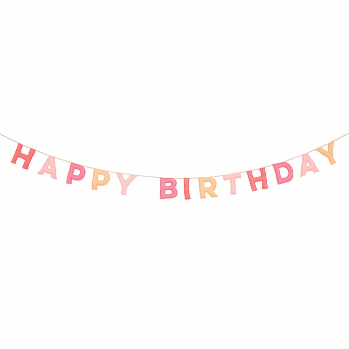 Pink Happy Birthday Felt Party Garland | Meri Meri Bunting Pink Happy Birthday Felt Party Garland