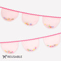 Pink Organza Pompom Party Garland | Meri Meri Bunting Pink Organza Pompom Party Garland