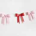 Pink & Red 3D Bow Garland - 2.5m - Christmas Bow Decorations Bunting Pink & Red 3D Bow Christmas Garland - 2.5m