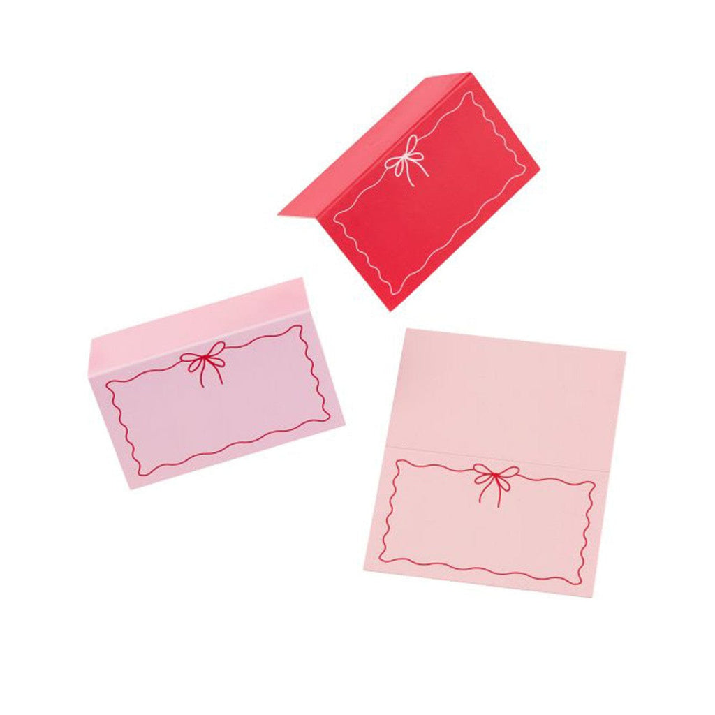 Pink & Red Bow Place Cards x 12 place cards Pink & Red Bow Place Cards x 12