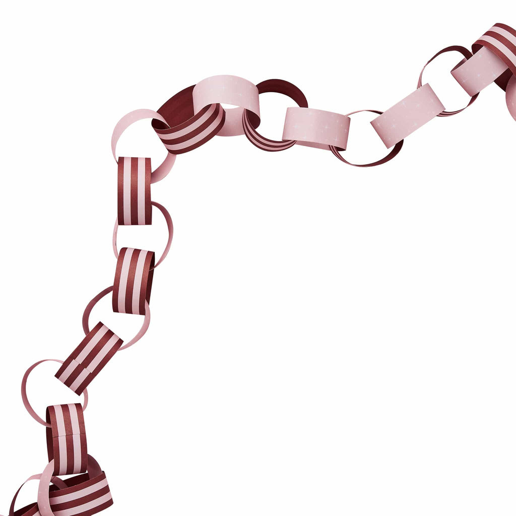 Pink & Red Paper Chains x 48 | Hootyballoo Christmas Decorations Bunting Pink & Red Paper Chains x 48