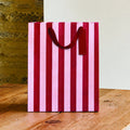 Pink & Red Striped Small Gift Bag | Hootyballoo Christmas Gift Bags Gift Bags Pink & Red Striped Small Gift Bag