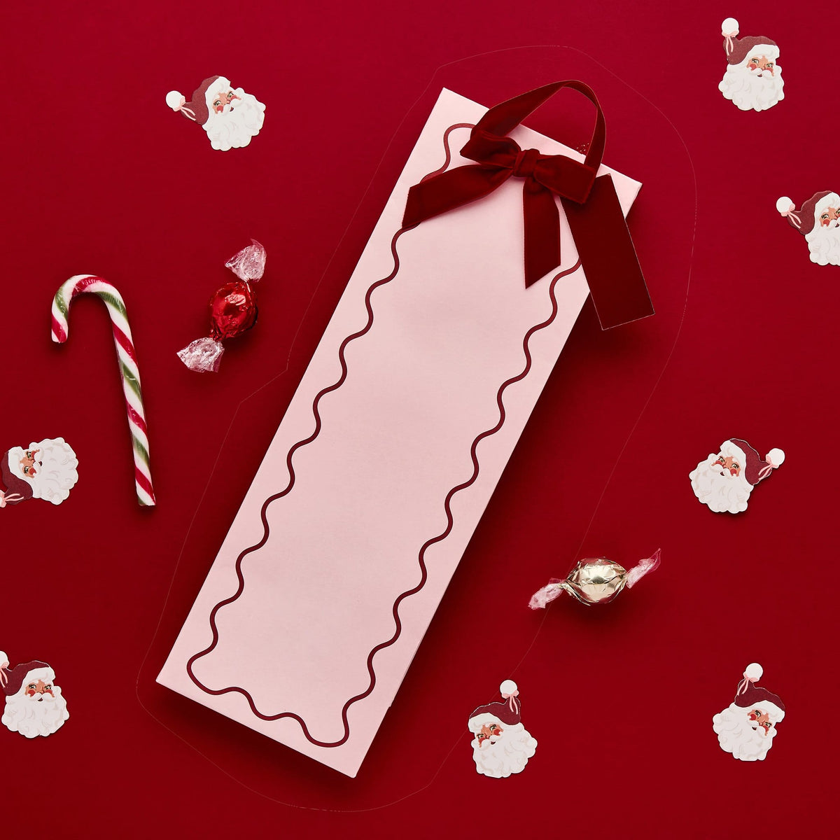 Pink & Red Velvet Bow Bottle Bag | Hootyballoo Christmas Bottle Gift Bag Gift Bags Pink & Red Velvet Bow Bottle Bag