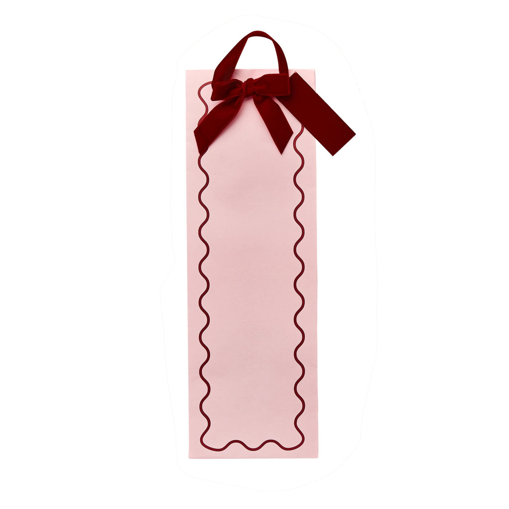 Pink & Red Velvet Bow Bottle Bag | Hootyballoo Christmas Bottle Gift Bag Gift Bags Pink & Red Velvet Bow Bottle Bag