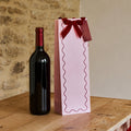 Pink & Red Velvet Bow Bottle Bag | Hootyballoo Christmas Bottle Gift Bag Gift Bags Pink & Red Velvet Bow Bottle Bag