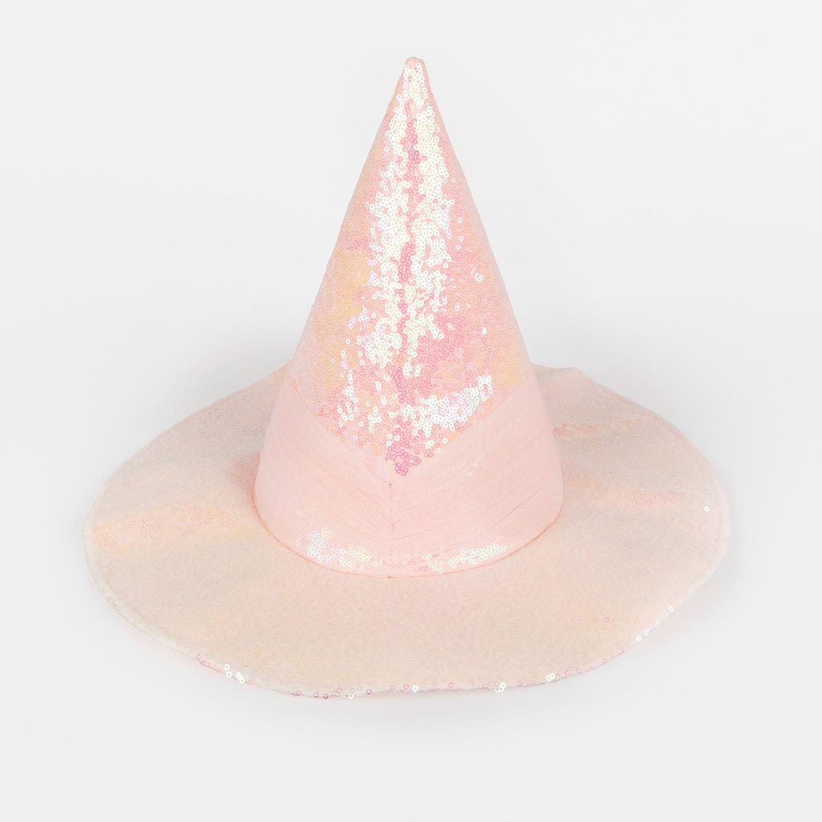 Pink Sequin Witch Party Hat | Meri Meri Halloween Party Party Hats Pink Sequin Witch Party Hat