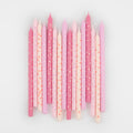 Pink Stars Party Candles x 16 | Meri Meri Birthday Candles Pink Stars Party Candles x 16