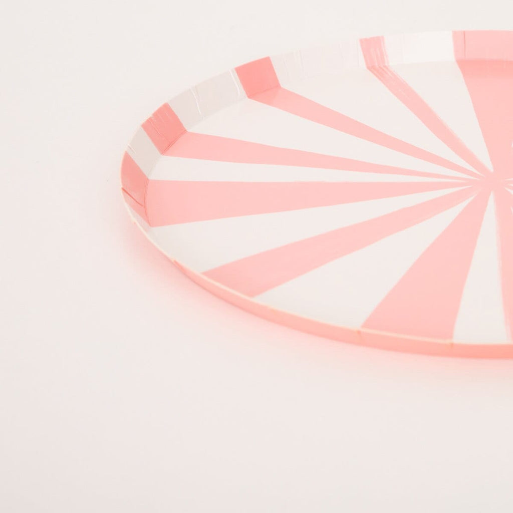 Pink Stripe Side Party Plates x 8 | Meri Meri party plates Pink Stripe Side Party Plates x 8