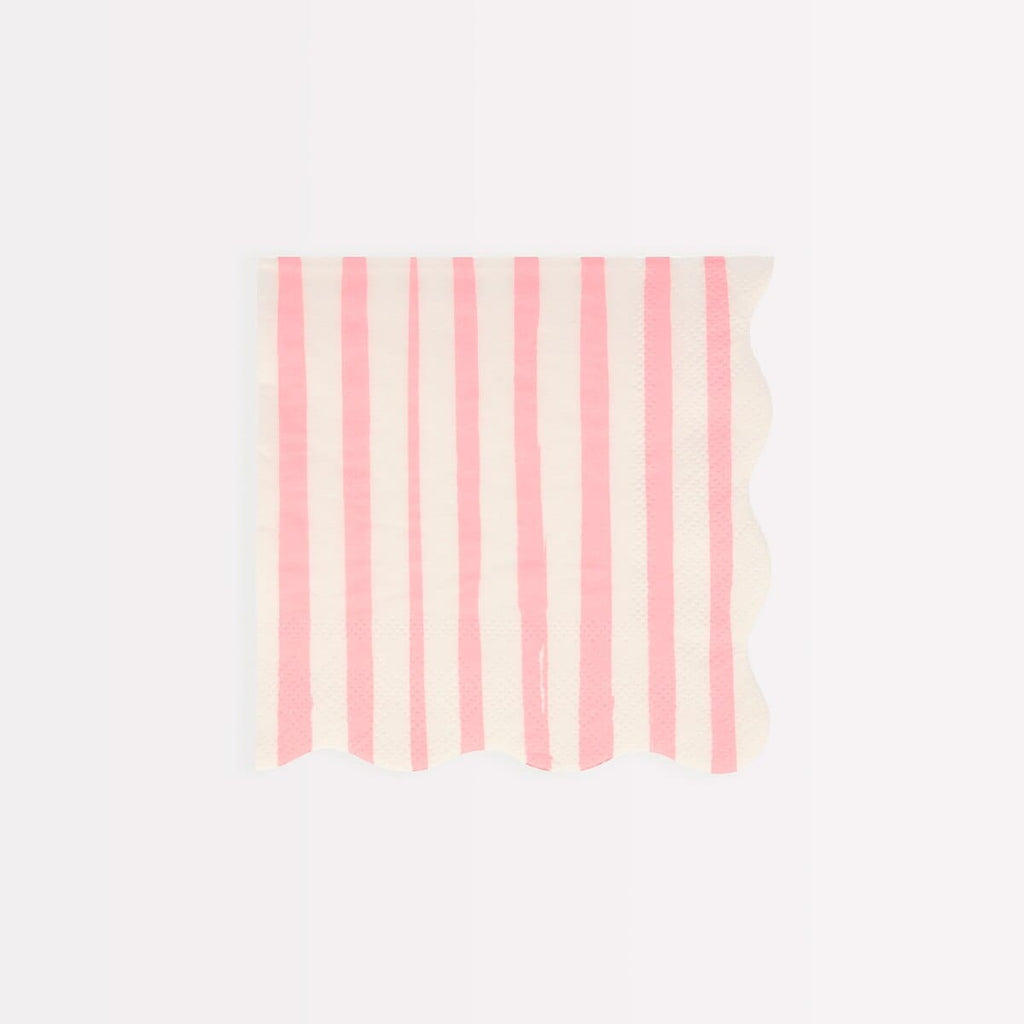 Pink Stripe Small Party Napkins x 16 | Meri Meri party napkins Pink Stripe Small Party Napkins x 16