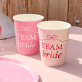 Pink Team Bride Paper Cups x 8 | Hen Party Supplies UK Disposable Cups Pink Team Bride Paper Cups x 8
