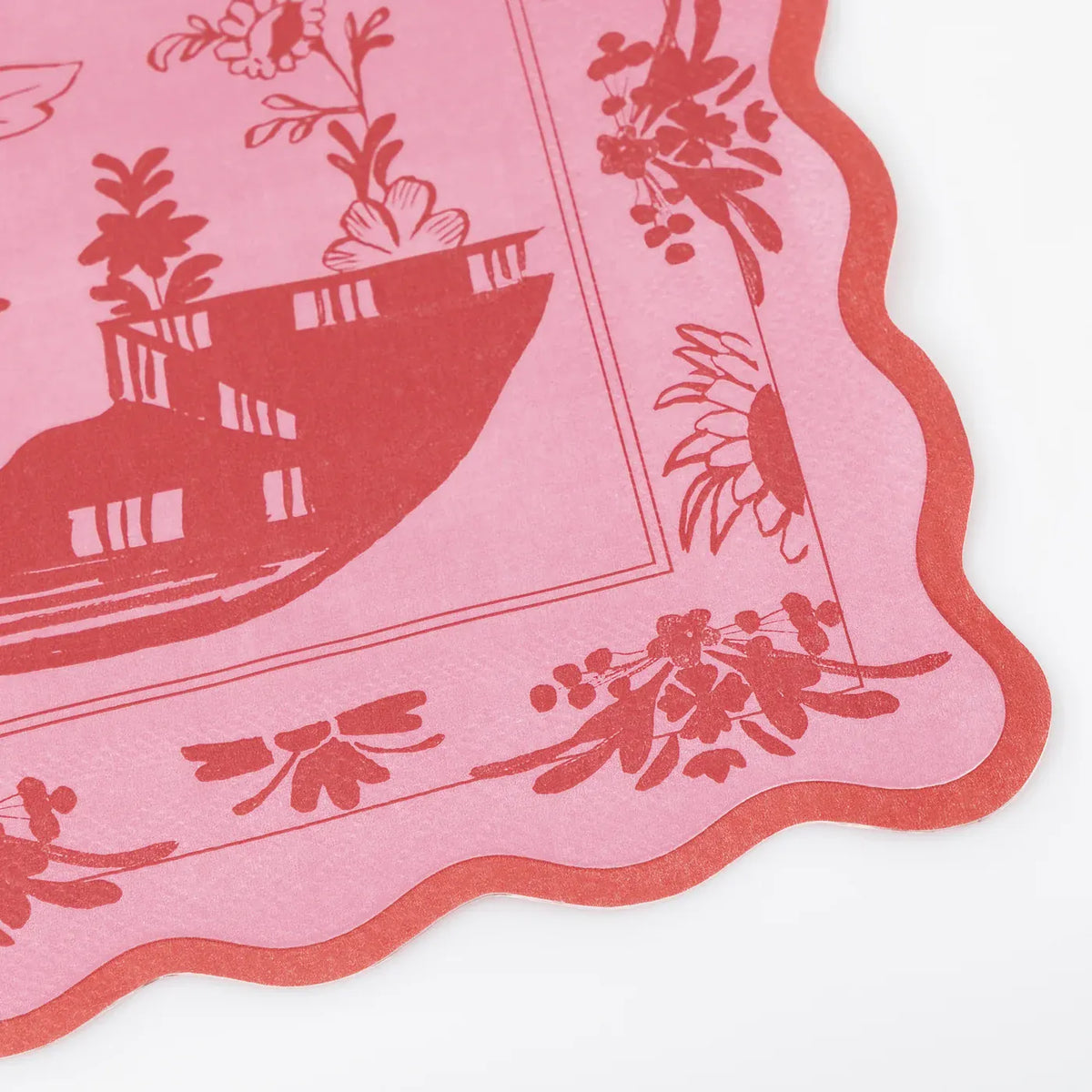 Pink Vintage Botanical Large Napkins x16 | Meri Meri Vintage Party UK Napkins Pink Vintage Botanical Large Napkins x 16