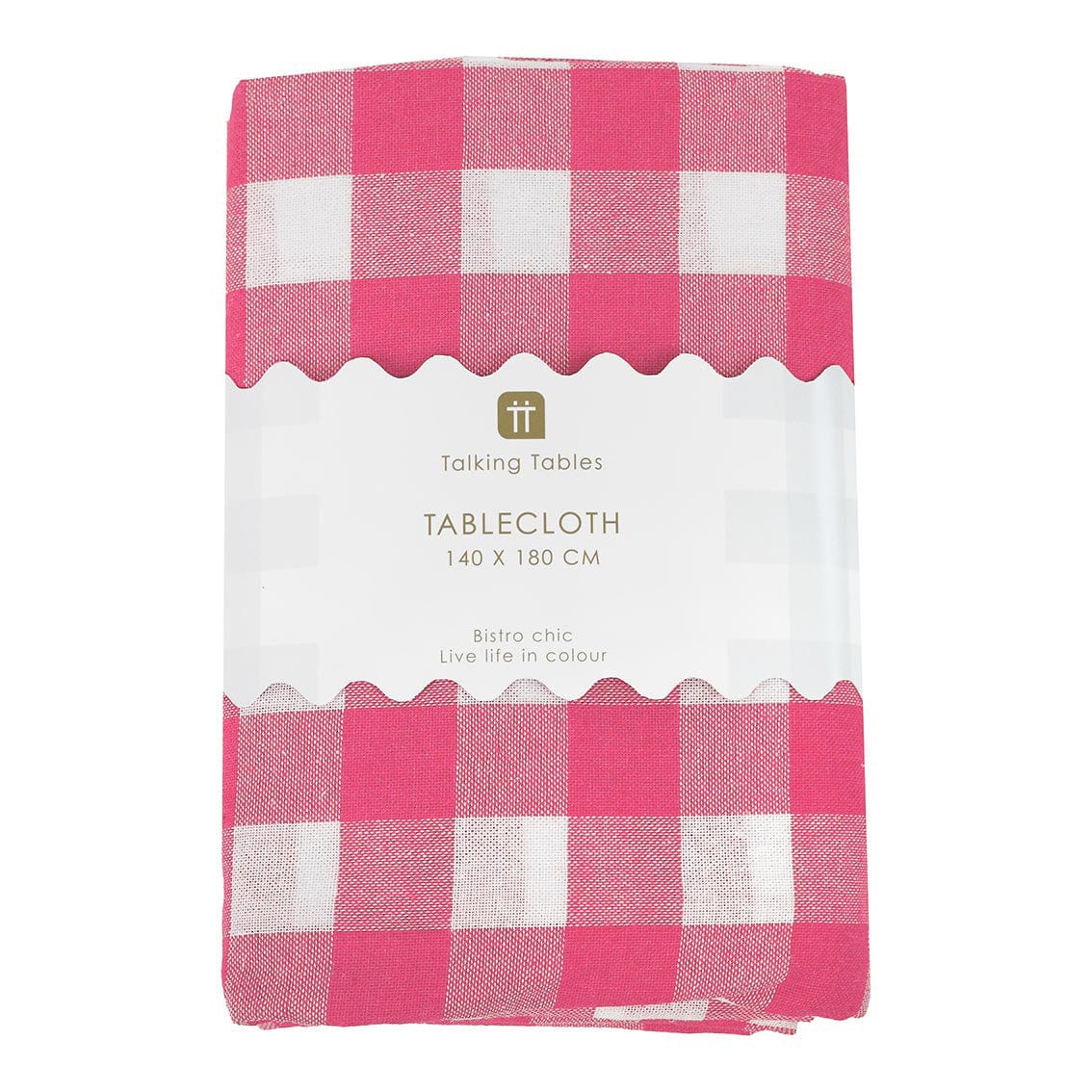 Raspberry Pink & White Fabric Gingham Tablecloth Tablecloths Raspberry Pink & White Fabric Gingham Tablecloth