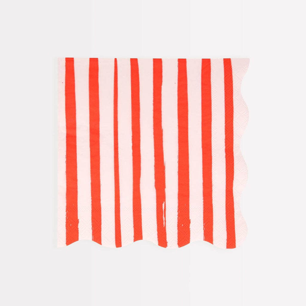 Red Stripe Large Party Napkins x 16 | Meri Meri party napkins Red Stripe Large Party Napkins x 16