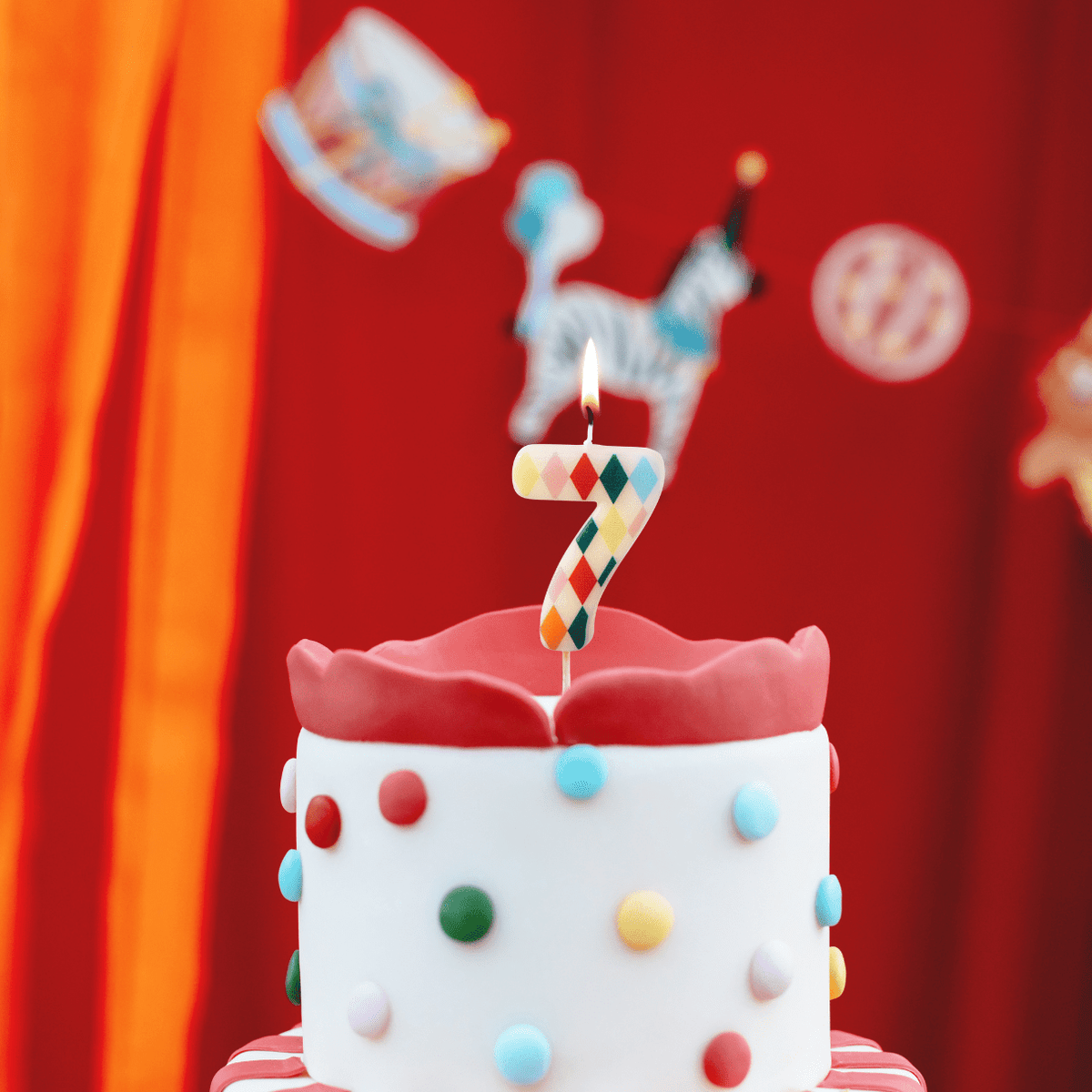 Rhombus Number 7 Candle - Circus Theme Party Supplies Birthday Candles Rhombus Number 7 Candle