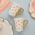 Rococo Cherries Tea Cup Party Cups - Cherry Tableware x 8 Disposable Cups Rococo Cherries Party Cups x 8