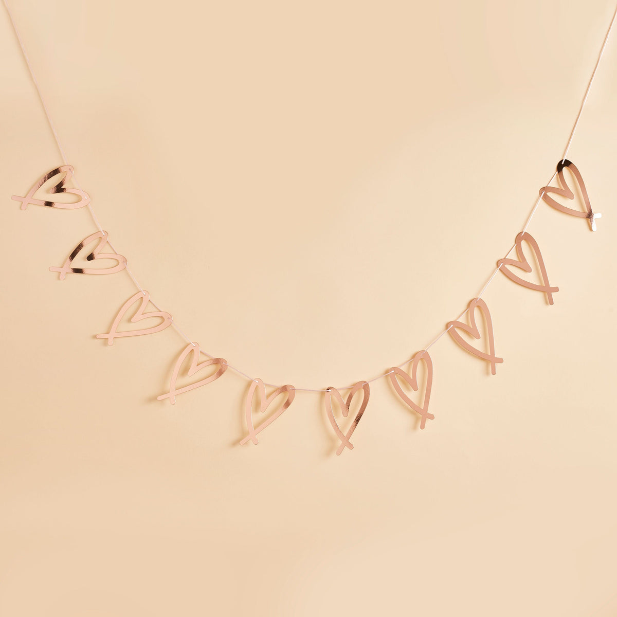Party & Celebration Rose Gold Heart Garland