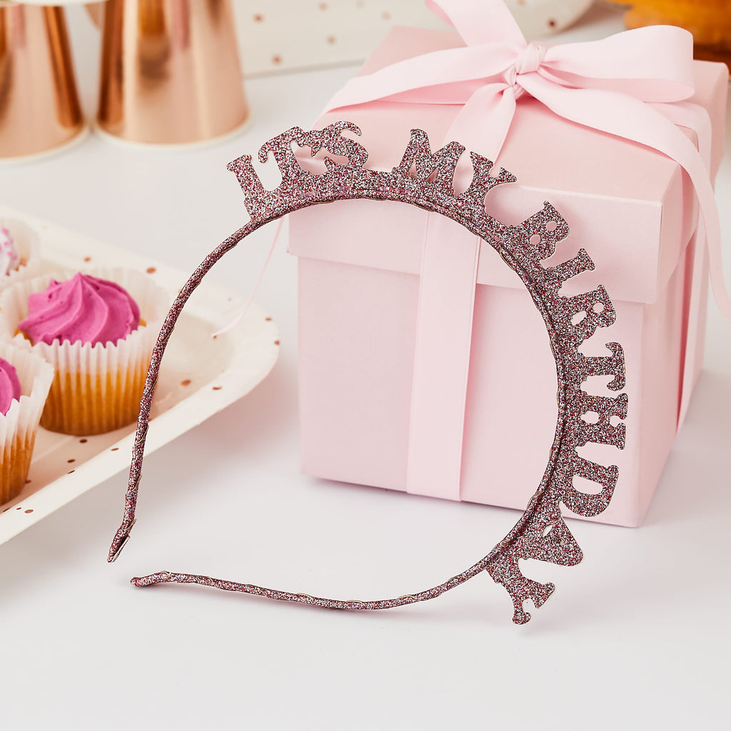 Rose Gold It's My Birthday Glitter Headband Party Accessories Rose Gold It's My Birthday Glitter Headband