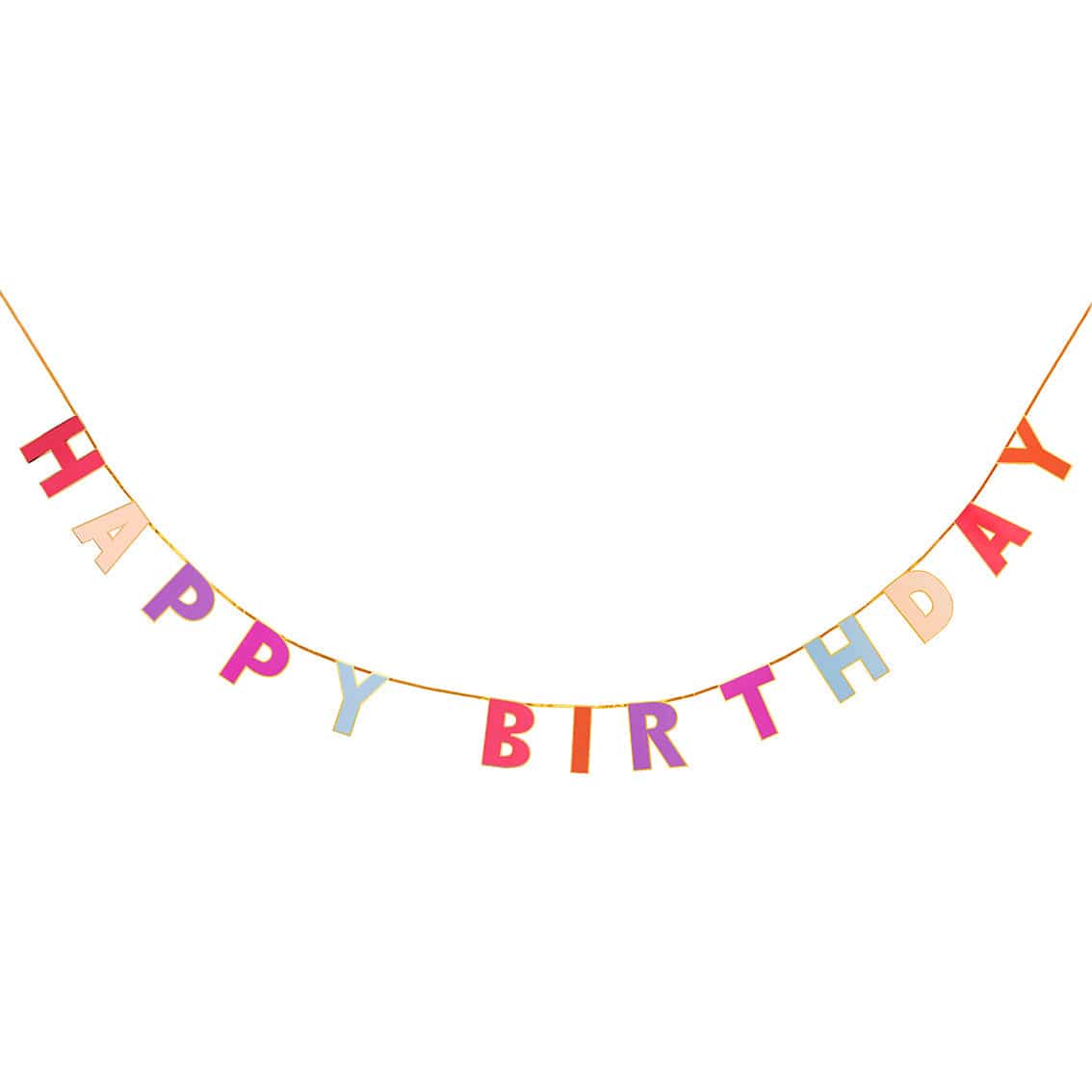 party decorations Rose Pink Happy Birthday Garland