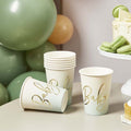 Sage Green Baby Shower Paper Cups x 8 - Eucalyptus Baby Shower Supplies Disposable Cups Sage Green Baby Shower Paper Cups x 8