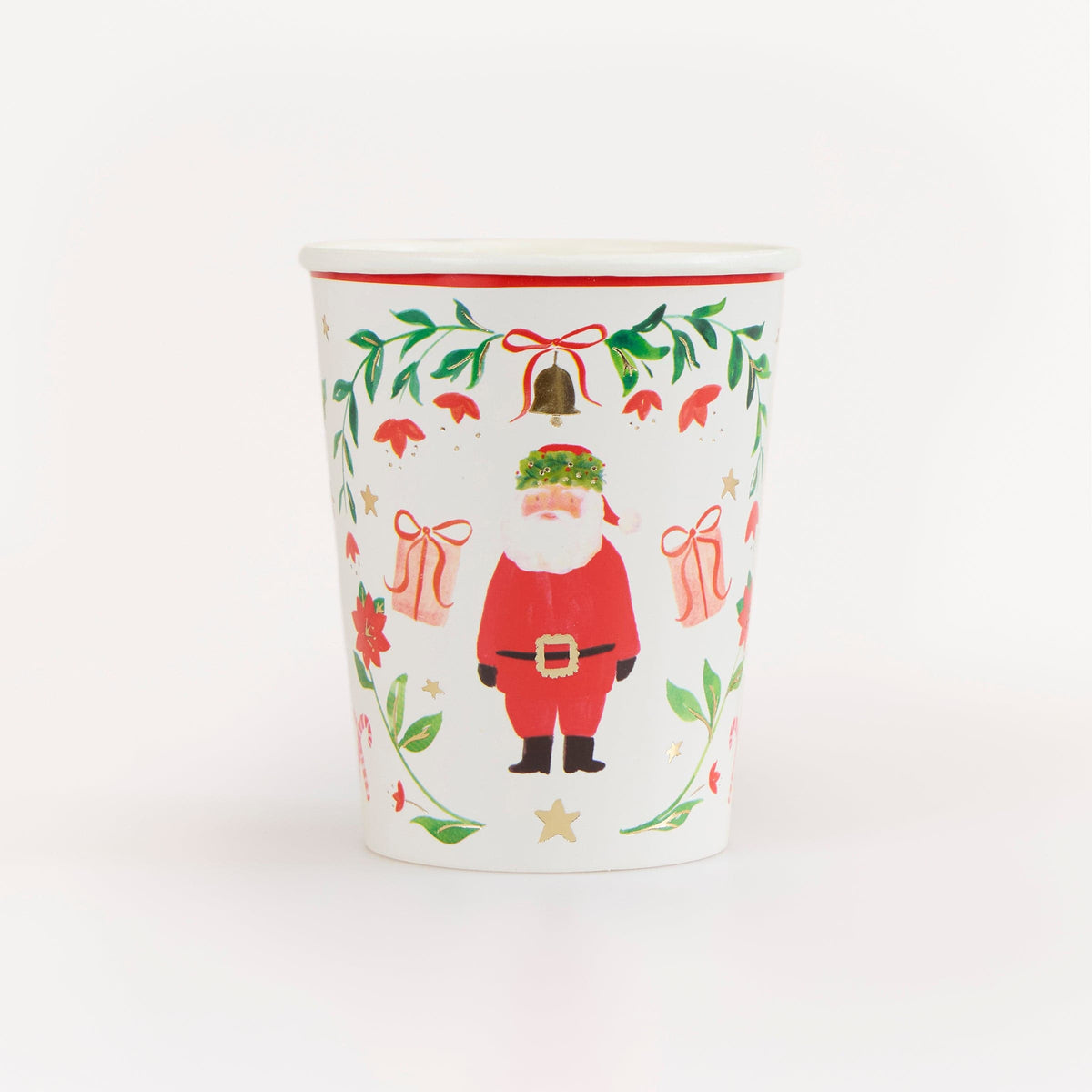 Santa Claus Patterned Christmas Party Cups x 8 | Meri Meri Christmas Table party cups Santa Claus Patterned Christmas Party Cups x 8