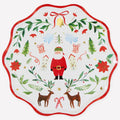 Santa Claus Patterned Large Christmas Party Plates x 8 | Meri Meri Christmas Table party plates Santa Claus Patterned Large Christmas Party Plates x 8