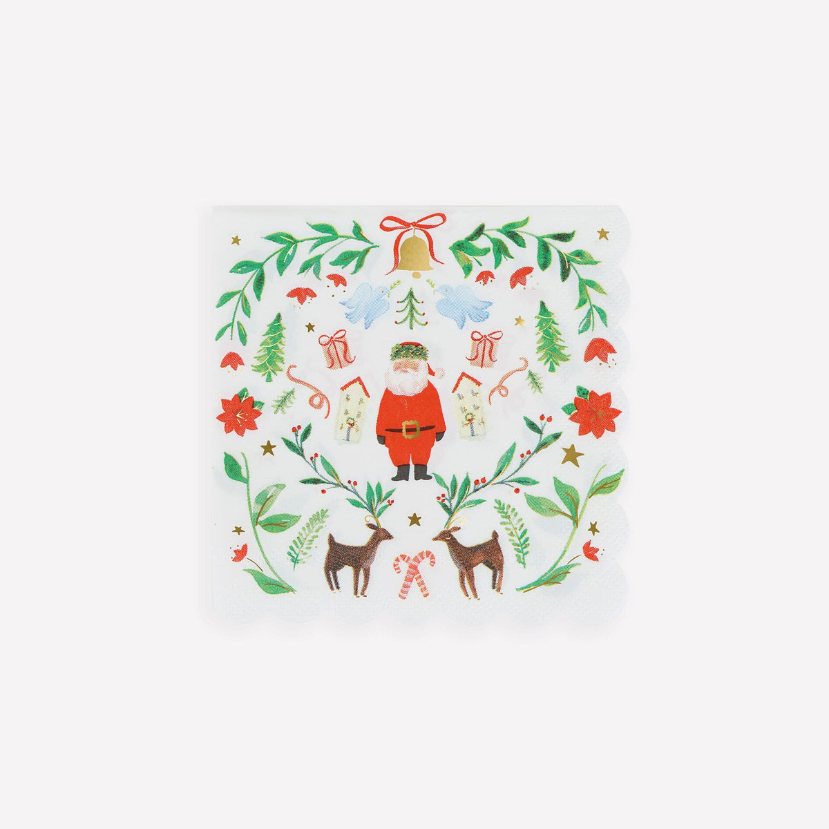 Santa Claus Patterned Small Christmas Party Napkins x 16 | Meri Meri Christmas Table party napkins Santa Claus Patterned Small Christmas Party Napkins x 16