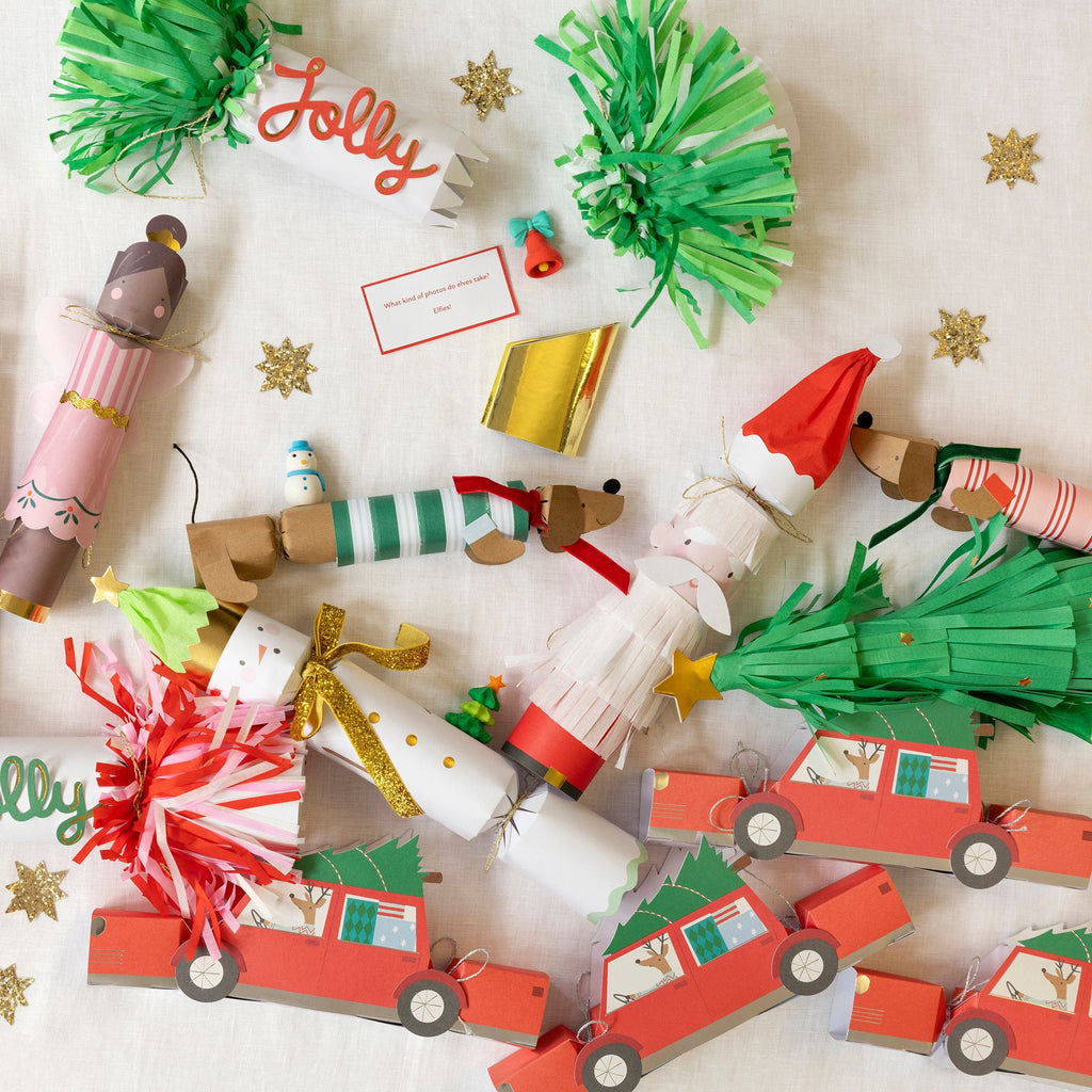 Santa, Reindeer & Tree Christmas Crackers x 6 | Meri Meri Christmas Crackers christmas crackers Santa, Reindeer & Tree Christmas Crackers x 6