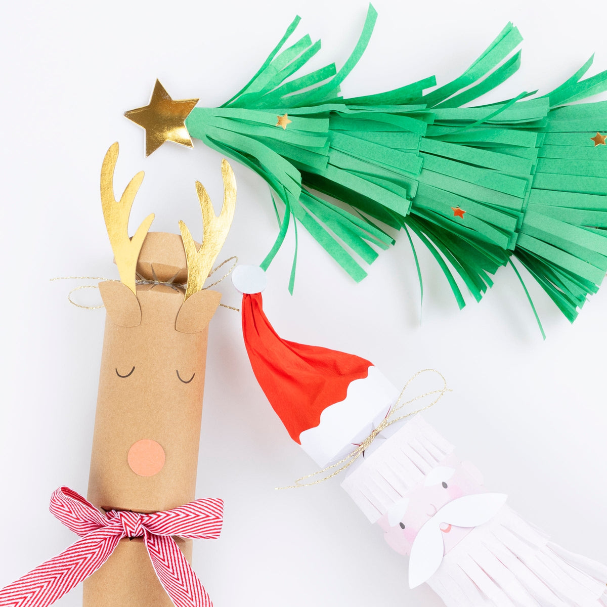 Santa, Reindeer & Tree Christmas Crackers x 6 | Meri Meri Christmas Crackers christmas crackers Santa, Reindeer & Tree Christmas Crackers x 6