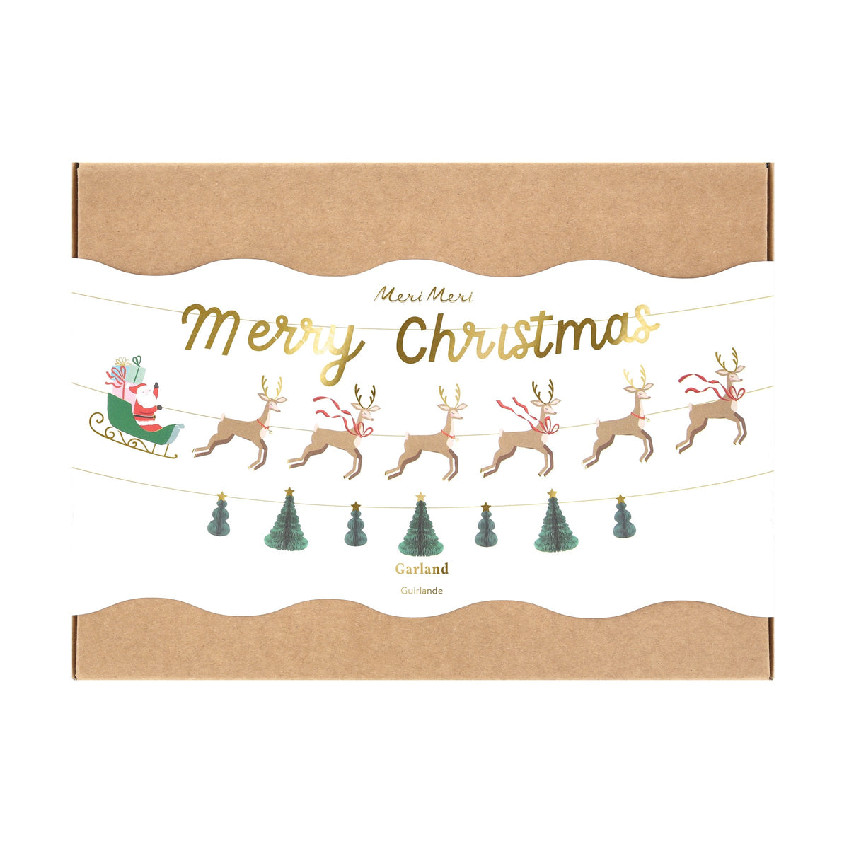 Santa, Sleigh & Reindeer Christmas Garland Set | Meri Meri Christmas Garlands Bunting Santa, Sleigh & Reindeer Christmas Garland Set
