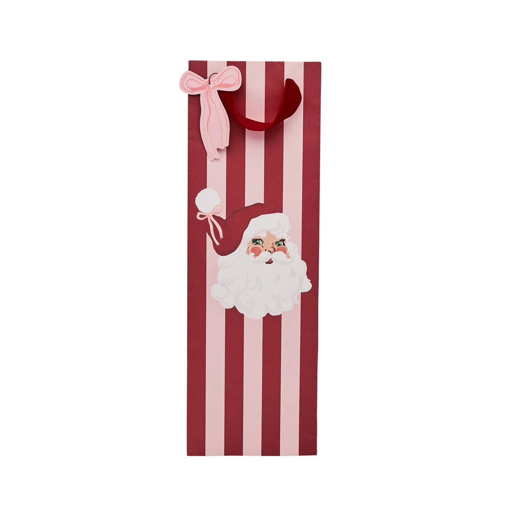 Santa & Stripe Bottle Bag | Hootyballoo Christmas Bottle Gift Bag Gift Bags Santa & Stripe Bottle Bag
