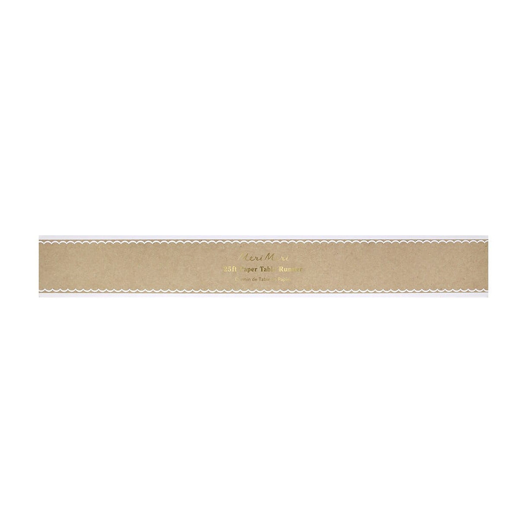 Scalloped Edge Kraft Paper Table Runner | Meri Meri Tableware Scalloped Edge Kraft Paper Table Runner