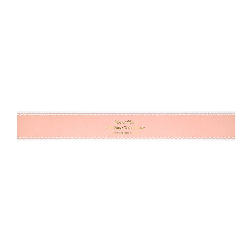 Scalloped Edge Pink Paper Table Runner | Meri Meri Tableware Scalloped Edge Pink Paper Table Runner