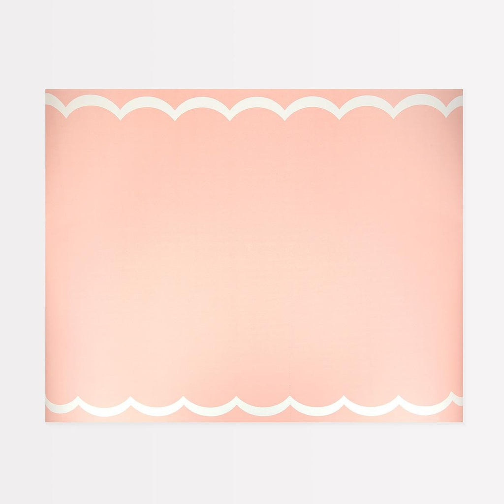 Scalloped Edge Pink Paper Table Runner | Meri Meri Tableware Scalloped Edge Pink Paper Table Runner