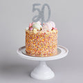 Silver 50 Cake Topper - 50th Birthday Cake Topper Cake Topper Silver 50 Cake Topper