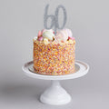 Silver 60 Cake Topper - 60th Birthday Cake Topper Cake Topper Silver 60 Cake Topper
