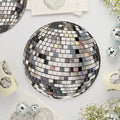 Silver Disco Ball Paper Plates (Set of 8) - Disco Party Supplies Disposable Plates Silver Disco Ball Paper Plates (Set of 8)