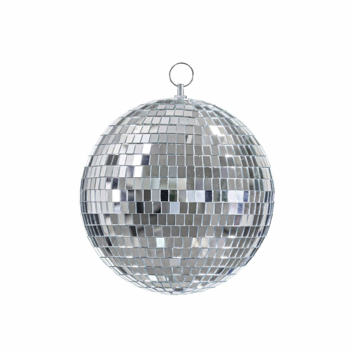 Silver Disco Mirrorball Hanging Decoration - Small 20 cm - Disco Party Hanging Decoration Silver Disco Mirrorball Hanging Decoration - Small 20 cm