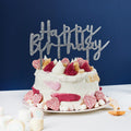 Silver Happy Birthday Cake Topper Cake Topper Silver Happy Birthday Cake Topper