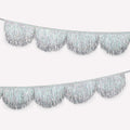 Silver Iridescent Tinsel Scallop Party Garland | Meri Meri Bunting Silver Iridescent Tinsel Scallop Party Garland