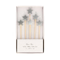 Silver Star Christmas Cake Candles x 6 | Meri Meri Christmas Cake Birthday Candles Silver Star Christmas Cake Candles x 6