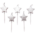 Silver Stars Birthday candles x 5 Birthday Candles Silver Stars Birthday candles x 5
