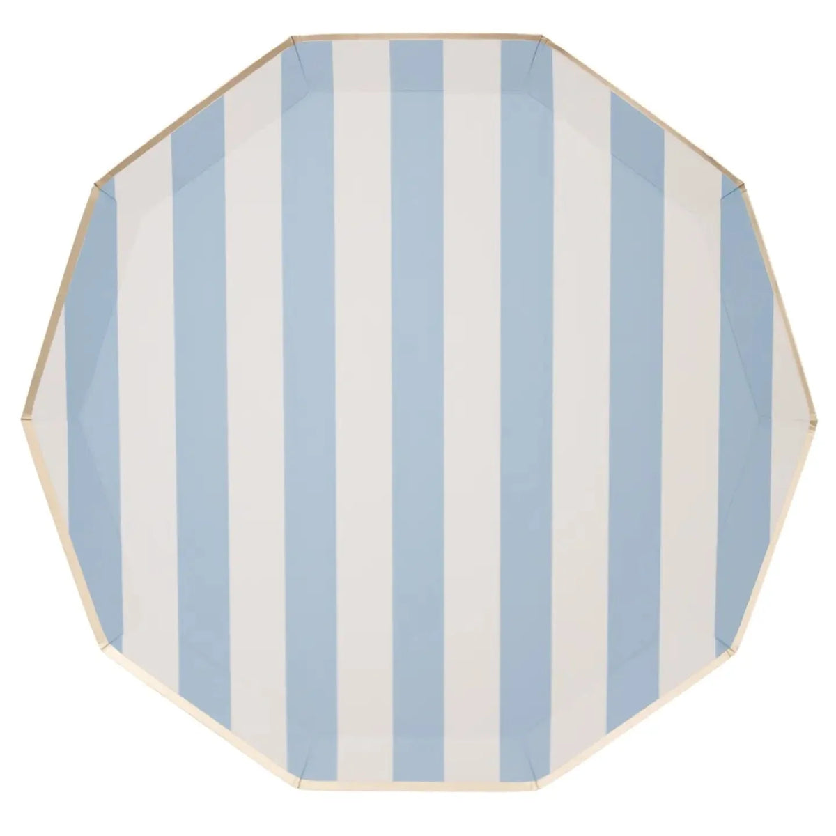 Sky Blue Cabana Stripe Party Plates x 8 - Bonjour Fête Party Paper Plate Sky Blue Cabana Stripe Party Plates x 8